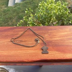 Monogrammed “C” Puzzle Piece Necklace